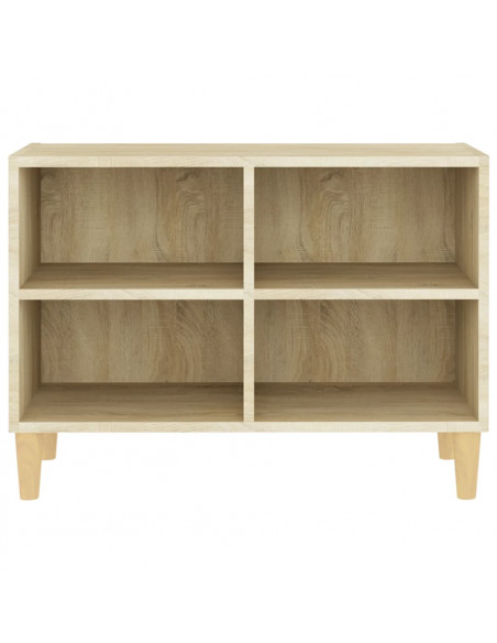 Mobile TV con Gambe Legno Massello Rovere Sonoma 69,5x30x50 cm