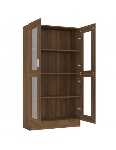 Mobile Vetrina Rovere Marrone 82,5x30,5x150cm Legno Multistrato