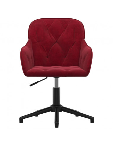 Sedia da Ufficio Girevole Rosso Vino in Velluto