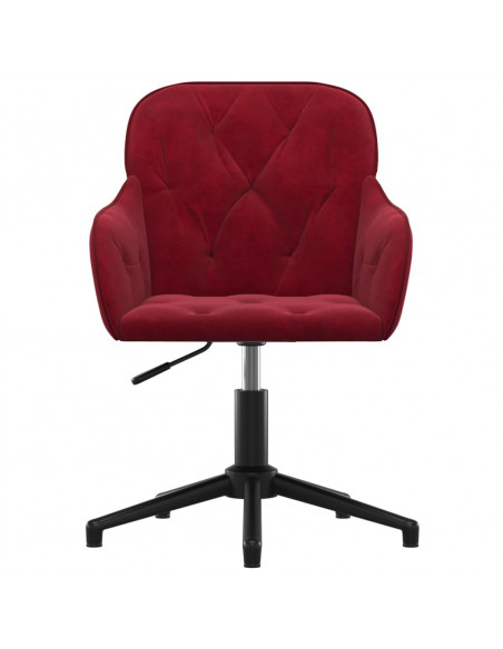 Sedia da Ufficio Girevole Rosso Vino in Velluto