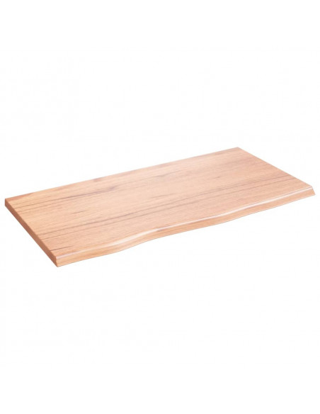 Piano Bagno Marrone Chiaro 80x40x2 cm Legno Massello Trattato