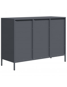 Credenza Antracite 101,5x39x73,5cm in Acciaio Laminato a Freddo 2