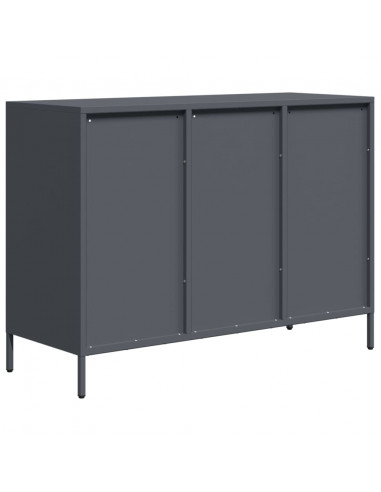 Credenza Antracite 101,5x39x73,5cm in Acciaio Laminato a Freddo
