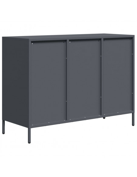 Credenza Antracite 101,5x39x73,5cm in Acciaio Laminato a Freddo