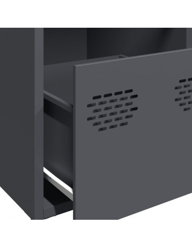 Credenza Antracite 101,5x39x73,5cm in Acciaio Laminato a Freddo