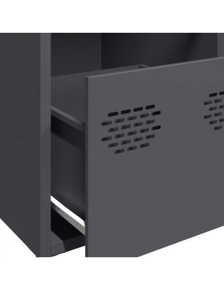 Credenza Antracite 101,5x39x73,5cm in Acciaio Laminato a Freddo