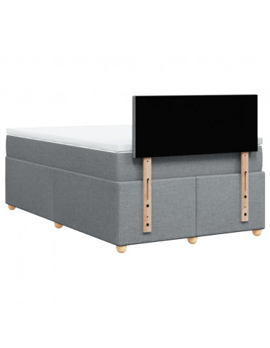 Giroletto a Molle con Materasso Grigio Chiaro 120x190cm Tessuto