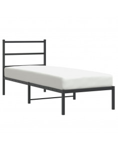 Giroletto con Testiera in Metallo Nero 75x190 cm 2