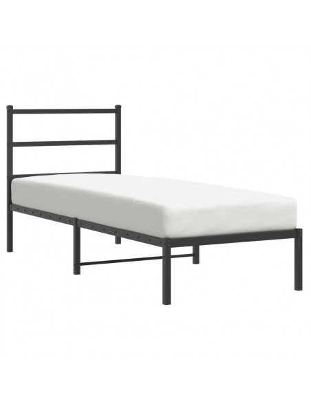 Giroletto con Testiera in Metallo Nero 75x190 cm