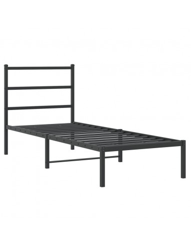 Giroletto con Testiera in Metallo Nero 75x190 cm