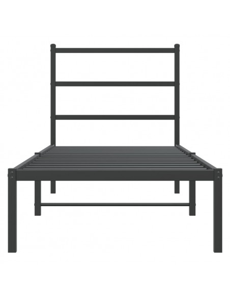 Giroletto con Testiera in Metallo Nero 75x190 cm