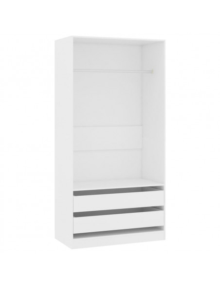 Armadio Bianco 100x50x200 cm in Legno Multistrato
