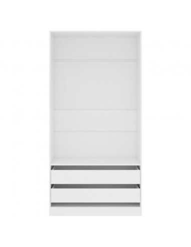 Armadio Bianco 100x50x200 cm in Legno Multistrato