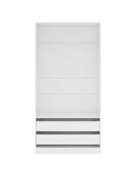Armadio Bianco 100x50x200 cm in Legno Multistrato