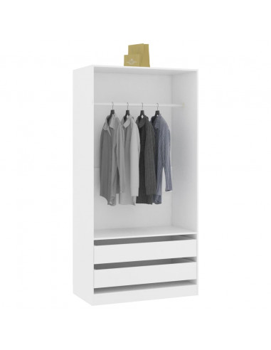 Armadio Bianco 100x50x200 cm in Legno Multistrato