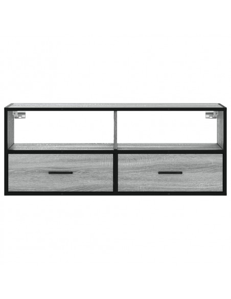 Mobile TV Grigio Sonoma 100x31x39,5cm Legno Multistrato Metallo
