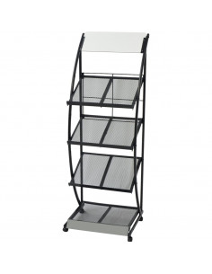 Portariviste 47x40x134 cm Nera e Bianca A4 2