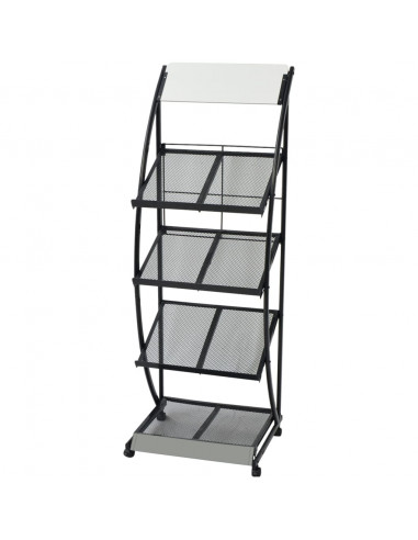 Portariviste 47x40x134 cm Nera e Bianca A4