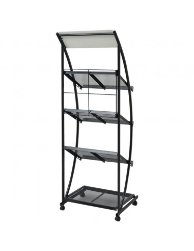 Portariviste 47x40x134 cm Nera e Bianca A4