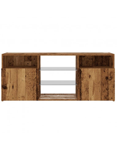 Mobile Porta TV con LED Legno Antico 120x30x50 cm Multistrato