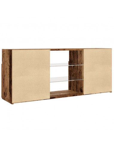 Mobile Porta TV con LED Legno Antico 120x30x50 cm Multistrato