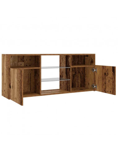 Mobile Porta TV con LED Legno Antico 120x30x50 cm Multistrato