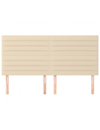 Testiera 4 pz Crema 80x5x78/88 cm in Tessuto