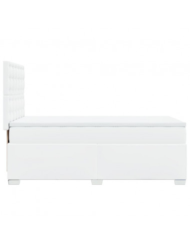 Giroletto a Molle con Materasso Bianco 90x200 cm in Similpelle