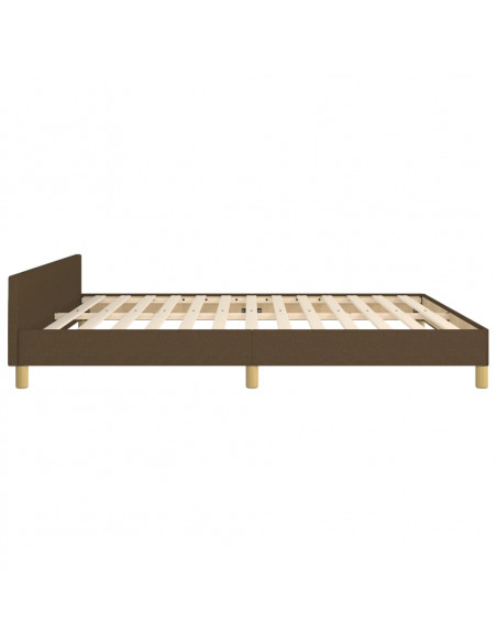 Giroletto con Testiera Marrone Scuro 180x200 cm in Tessuto