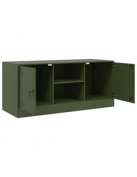 Mobile TV Verde Oliva 99x39x44 cm in Acciaio