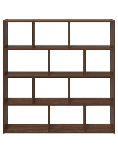 Mensola a Muro a Cubo 12 Scomparti Truciolato Rovere Marrone