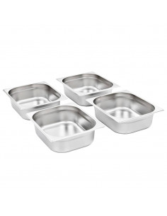 Contenitori Gastronorm 4 pz GN 1/2 100 mm in Acciaio Inox 2