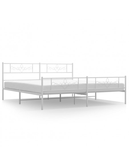 Giroletto con Testiera e Pediera Metallo Bianco 183x213 cm