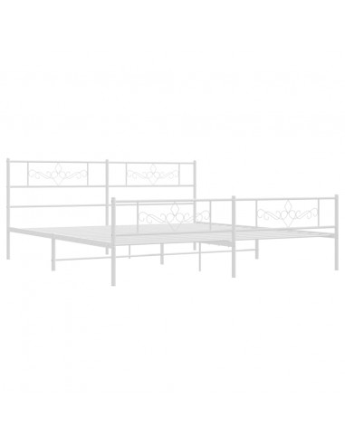 Giroletto con Testiera e Pediera Metallo Bianco 183x213 cm