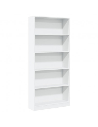 Libreria Bianca 80x24x176 cm in Legno Multistrato