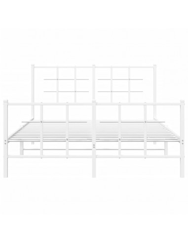 Giroletto con Testiera e Pediera Metallo Bianco 135x190 cm