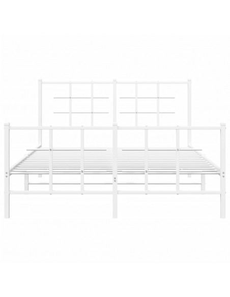 Giroletto con Testiera e Pediera Metallo Bianco 135x190 cm