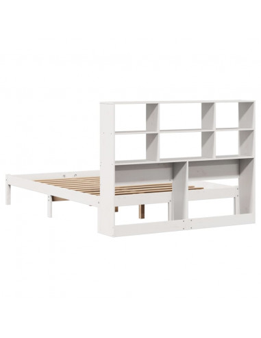 Letto Libreria senza Materasso Bianco 140x190 cm Legno di Pino