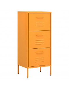 Armadietto Giallo Senape 42,5x35x101,5 cm in Acciaio 2