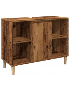 Mobile da Bagno Legno Antico 80x33x60 cm in Legno Multistrato 2