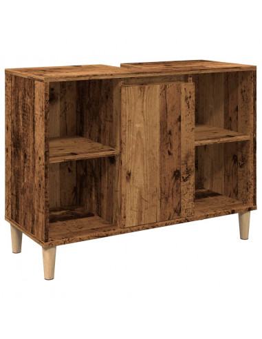 Mobile da Bagno Legno Antico 80x33x60 cm in Legno Multistrato