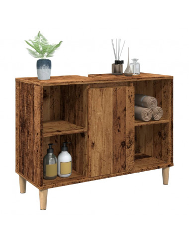 Mobile da Bagno Legno Antico 80x33x60 cm in Legno Multistrato