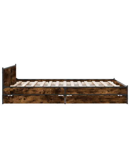 Giroletto con Cassetti Rovere Fumo 135x190 cm Legno Multistrato