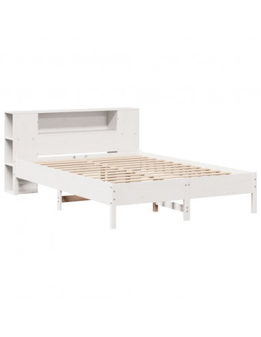 Letto Libreria senza Materasso Bianco 150x200 cm Legno di Pino