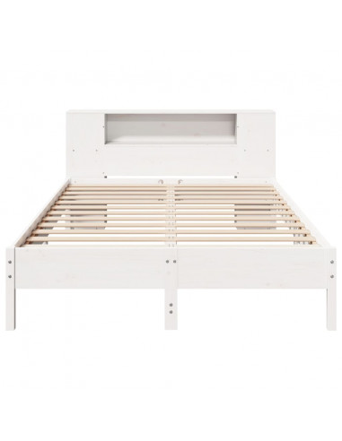Letto Libreria senza Materasso Bianco 150x200 cm Legno di Pino