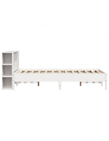 Letto Libreria senza Materasso Bianco 150x200 cm Legno di Pino