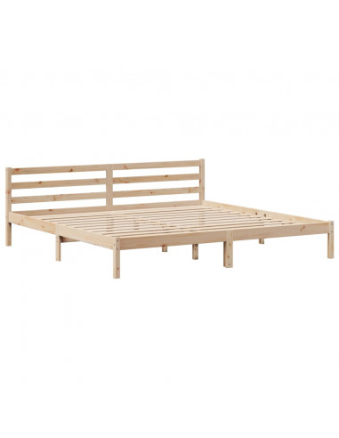 Giroletto con Testiera 200x200 cm in Legno Massello di Pino