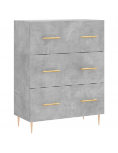 Credenza Grigio Cemento 69,5x34x180 cm in Legno Multistrato 2