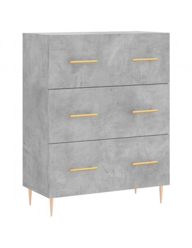 Credenza Grigio Cemento 69,5x34x180 cm in Legno Multistrato
