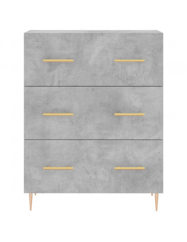 Credenza Grigio Cemento 69,5x34x180 cm in Legno Multistrato
